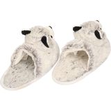 Dieren husky hond sloffen/pantoffels voor kinderen - Jongens/meisjes - Wit - Maat 28-31