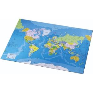 Bureau Onderleggger PVC 41 X 52 cm Wereldkaart