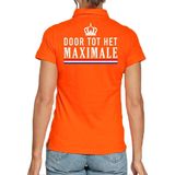 Bellatio Decorations - Poloshirt - Oranje - Door tot het maximale - Voor Dames