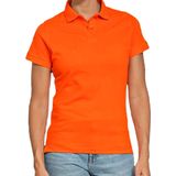 Bellatio Decorations - Poloshirt - Oranje - Door tot het maximale - Voor Dames
