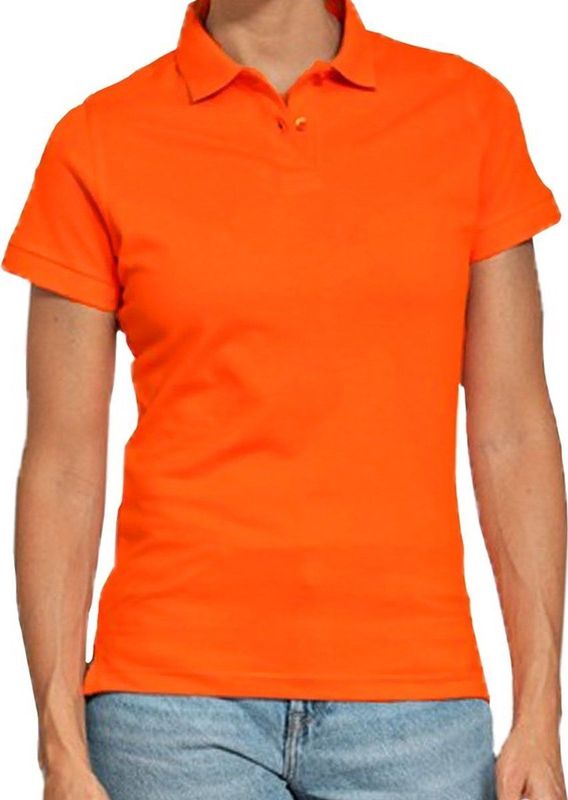 Bellatio Decorations - Poloshirt - Oranje - Door tot het maximale - Voor Dames