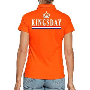 Koningsdag polo t-shirt oranje Kingsday voor dames