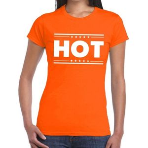 Hot t-shirt oranje dames