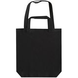 3x Zwarte canvas tassen met dubbel hengsel 38 x 42 cm- Bedrukbare katoenen tas/shopper