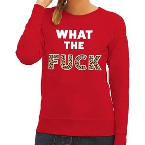 What the Fuck tijgerprint tekst sweater rood dames - dames trui What the Fuck