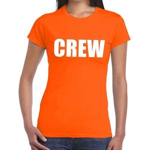 Crew tekst t-shirt oranje dames