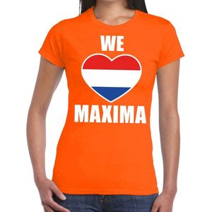 Oranje We love Maxima shirt dames - Oranje Koningsdag Holland supporter kleding