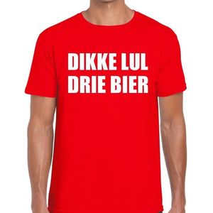 Dikke Lul Drie Bier heren shirt rood - Heren feest t-shirts M