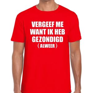 Vergeef Me heren shirt rood - Heren feest t-shirts