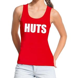 HUTS tekst tanktop / mouwloos shirt rood dames - dames singlet HUTS L