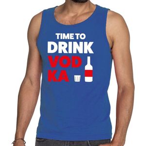 Time to drink Vodka tekst tanktop / mouwloos shirt blauw heren - heren singlet Time to drink Vodka S