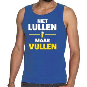 Niet Lullen maar Vullen - Tanktop - Blauw - Heren - Mouwloos Shirt