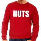 HUTS tekst sweater rood heren - heren trui HUTS