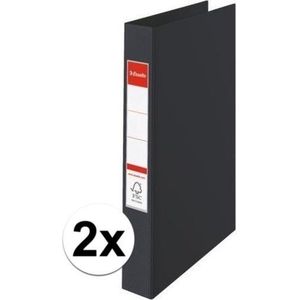 2x Ringband Mappen/Ordners 2 Gaats A4 Zwart - Documenten/Papieren Opbergen/Bewaren