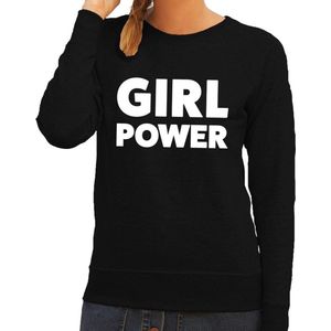 Girl Power tekst sweater zwart dames - dames trui Girl Power