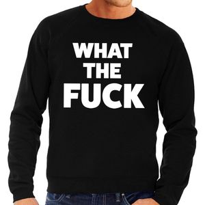 What the Fuck tekst sweater zwart heren - heren trui What the Fuck