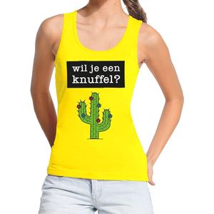 Knuffel - Tanktop - Geel - Mouwloos - Dames