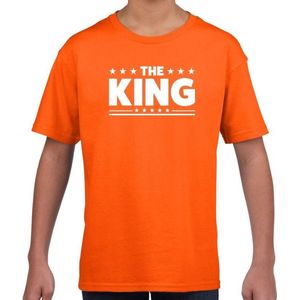 The King tekst t-shirt oranje kids - kids shirt The King - oranje kleding 110 116