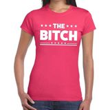 The Bitch tekst t-shirt roze dames - dames shirt The Bitch