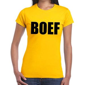 Boef tekst t-shirt geel dames - dames shirt Boef