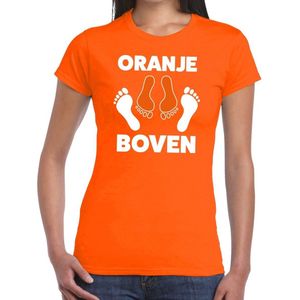 T-shirt oranje boven voor dames - Koningsdag EK-WK kleding shirts