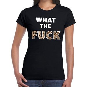 What the Fuck tijger print tekst t-shirt zwart dames - dames shirt What the Fuck tijger print S