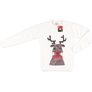 Gebreide Trui - Wit - 100% Polyacryl - Dames