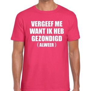 Vergeef me want ik heb gezondigd (alweer) - shirt roze voor heren - heren feest t-shirts