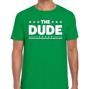 The Dude tekst t-shirt groen heren - feest shirt The Dude voor heren XXL