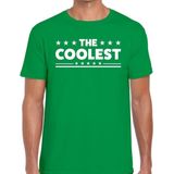 The Coolest tekst t-shirt groen heren - feest shirt The Coolest voor heren