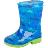 Blauwe peuter/kinder regenlaarzen sharks - Rubberen haaien print laarzen/regenlaarsjes voor kinderen