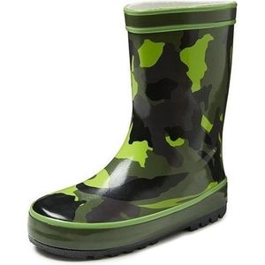 Groene peuter/kinder regenlaarzen camouflage - Rubberen camouflage print laarzen/regenlaarsjes voor kinderen 21