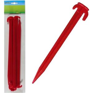 12x Tent haringen van kunststof halfrond 30 cm - Tentharingen - Kampeerspullen - Tent opzetten camping/outdoor benodigdheden