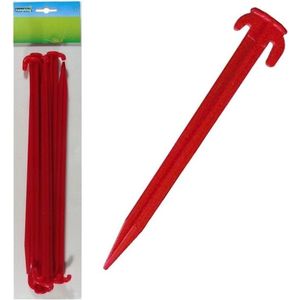 12x Tent haringen van kunststof halfrond 20 cm - Tentharingen - Kampeerspullen - Tent opzetten camping/outdoor benodigdheden