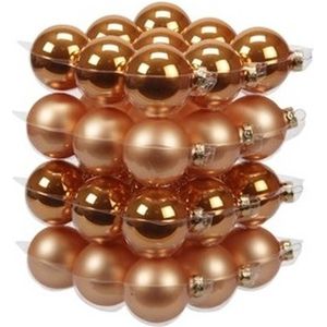 Othmar decorations Kerstballen - 36x - oranje - mat en glans - 6 cm