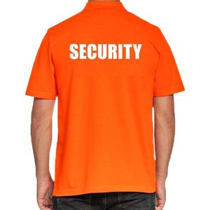 Security poloshirt oranje voor heren - beveiliger polo t-shirt