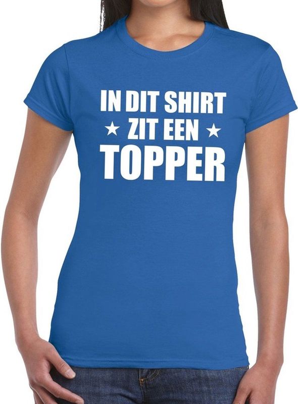 In dit shirt zit een Topper t-shirt blauw voor dames - Toppers kleding