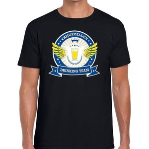 Vrijgezellenfeest blauw geel drinking team t-shirt zwart heren