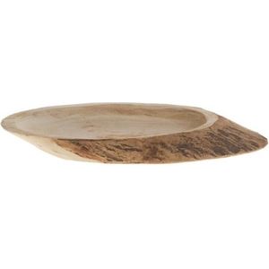 Woondecoratie ovale boomschijf van hout 31 cm - Boomschijven