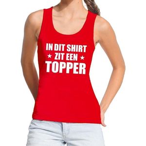 In dit shirt zit een Topper tekst tanktop/mouwloos shirt rood voor dames - dames Toppers singlet