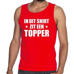 Toppers In dit shirt zit een Topper tekst tanktop/mouwloos shirt rood voor heren - heren Toppers shirts S