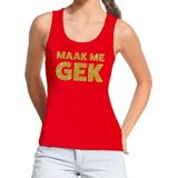 Bellatio Decorations - Tanktop - Rood - Maak me gek - Mouwloos Shirt