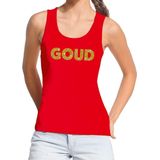 Bellatio Decorations - Feest Tanktop - Rood - Glitter Tekst
