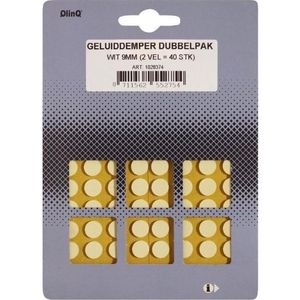 Geluiddempende meubel viltjes - 40x - zelfklevend - rond - wit - dia 9 mm - lades/deuren/ramen