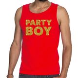 Bellatio Decorations - Party Boy - Singlet - Rood - Katoen