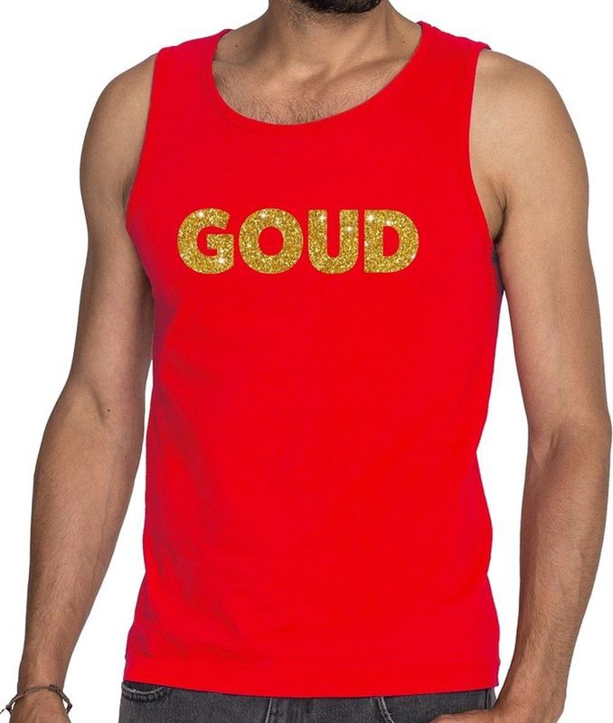 Bellatio Decorations - Feest Tanktop - Rood - 100% Katoen