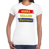 Hoera geslaagd gefeliciteerd t-shirt wit dames - feest shirts dames - geslaagd kleding
