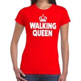 Walking Queen t-shirt rood dames - feest shirts dames - wandel avondvierdaagse kleding