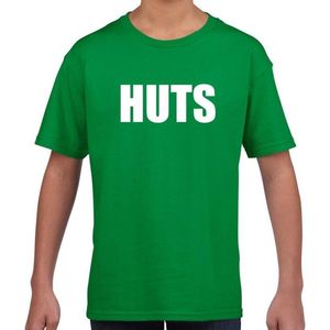 HUTS fun t-shirt groen voor kids