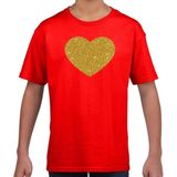 Gouden hart t-shirt rood kids - kids shirt Gouden hart